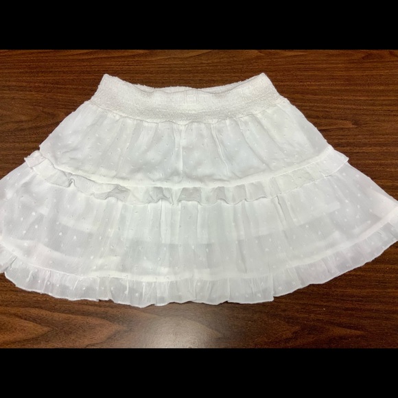 Boho White Swiss Dots ruffle mini skirt. - Picture 2 of 5